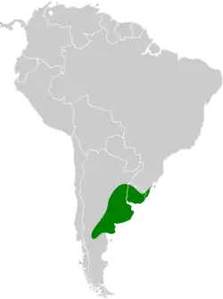 Distribución geográfica del canastero pampeano.