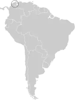 Distribución geográfica del piscuiz de Perijá.