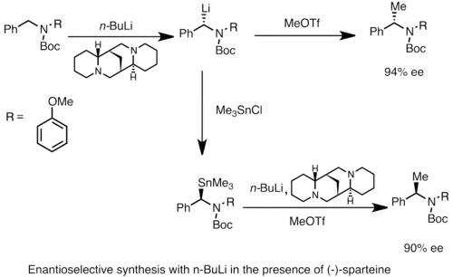 Asymmetric synthesis with nBuLi and (-)-sparteine