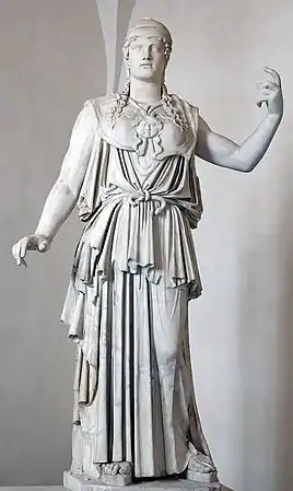 Copia de Atenea Pártenos en el Museo Nacional Romano (Palazzo Altemps), Roma.