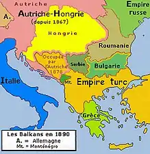 Los Balcanes en 1890.