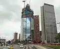 Construcción piso 43 del núcleo central y 35 de la estructura metálica (torre norte), julio de 2018.