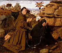 San Francisco recibe los estigmas, h. 1428-1429, Jan van Eyck