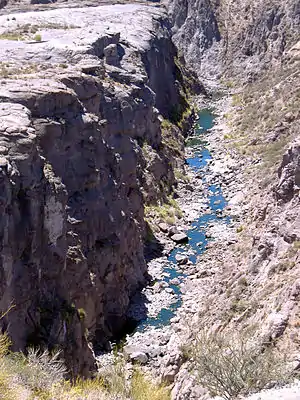 Tramo final del cañón del río Atuel