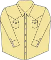 Camisa western con botones fasters de nácar, bolsillos en el pecho y motivos en forma de V