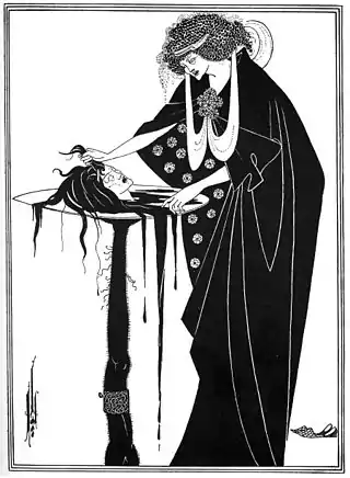 La recompensa de la bailarina (ilustración para la Salomé de Oscar Wilde), de Aubrey Beardsley, 1894.
