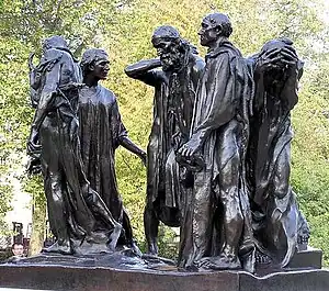 Los Burgueses de Calais, de Rodin, finales del siglo XIX.