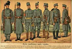 Uniformes del ejército en 1912.