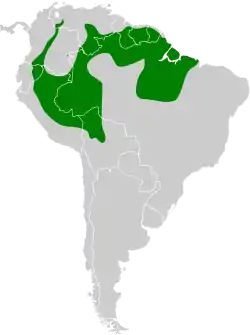 Distribución geográfica del ticotico coronicastaño.
