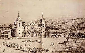 La Catedral de Ayacucho según un grabado de 1847