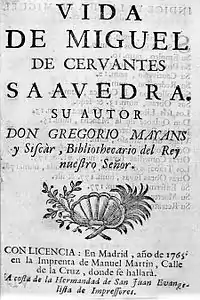 Vida de Cervantes 1765
