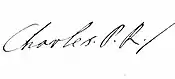 Firma de Carlos III de Inglaterra y Escocia