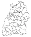 Los distritos de Baden-Wurtemberg en 1975