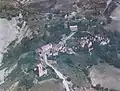 El pueblo de Badaguás abandonado (Foto aérea de 1999)
