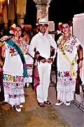 Bailarines jaraneros, Plaza Santa Lucía, Mérida, Yucatán, México, 1987.