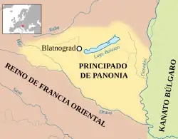 Map of Pribina's lands