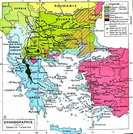 Composición étnica de los Balcanes según una fuente francesa (1898)