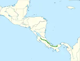 Distribución geográfica de la tangara de Arcé.