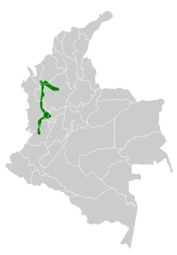 Distribución geográfica de la tangara negrigualda.