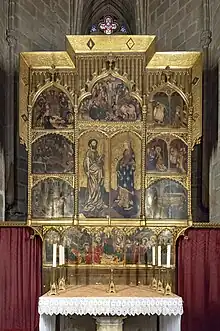 Retablo gótico de San Bartolomé y Santa Isabel.