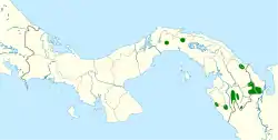 Distribución geográfica de la reinita de Tacarcuna.