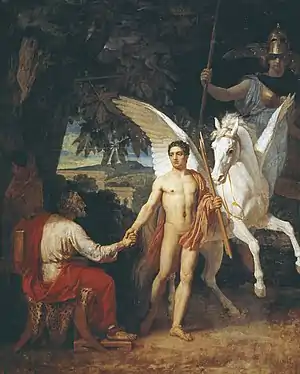 Bellerofonte se lanza a la campaña contra la Quimera (1829)