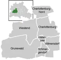 Mapa del distrito de Charlottenburg-Wilmersdorf