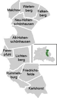 Mapa del distrito de Lichtenberg