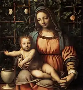 Bernardino Luini, La Virgen de la rosaleda.