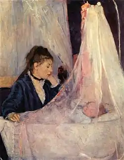 Le berceau, Berthe Morisot (1872). Cuna con dosel.