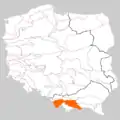 Partes de los Beskides occidentales, dentro de las fronteras de Polonia