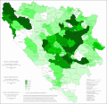 Porcentaje de musulmanes en Bosnia y Herzegovina por municipios en 2013