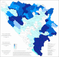 Porcentaje de cristianos ortodoxos en Bosnia and Herzegovina por municipios en 2013