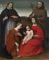 Sacra Conversazione con la Virgen y el Niño y los santos Catalina, Domingo y Francisco, de Biagio Pupini.