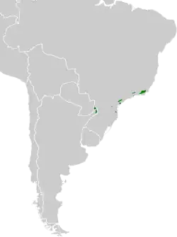 Distribución geográfica del batará pechinegro.