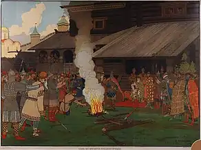 Impartiendo justicia en la Rus de Kiev, década de 1890