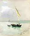 Velero en Pourville, 1885