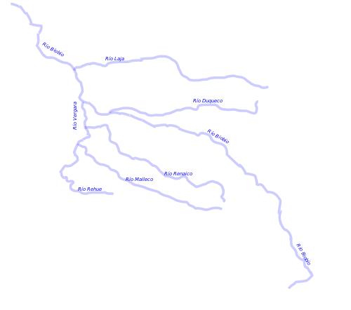Mapa de la cuenca del río Biobío.