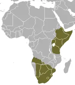 Distribución de Canis mesomelas