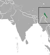 Distribución del langur negro de nariz chata