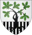 Hojas de roble en el escudo de Tortequesne (Norte-Paso de Calais, Francia)
