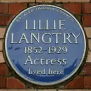 blue plaque commemorating Langtry