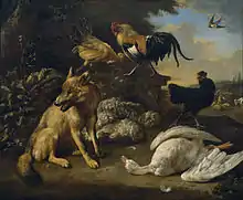 Bodegón con animales, de Melchior d'Hondecoeter (legado Villaescusa).