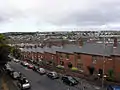 El Bogside visto desde los murallas del centro de Derry.