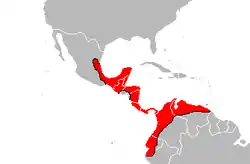 Distribución geográfica de Bothrops asper.