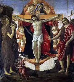 Trinidad con santos (Botticelli).