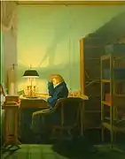 Hombre leyendo a la luz de una lámpara (1814), Fundación Oskar Reinhart, Winterthur