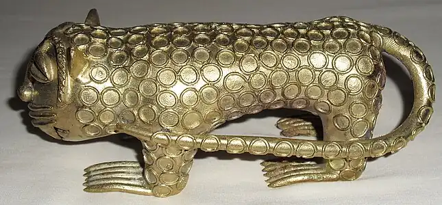 Leopardo de latón de la cultura ashanti en Ghana, siglo XV.