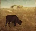 Albert Pinkham Ryder, Vaca roja vieja en el resplandor de la tarde, 1870-1875