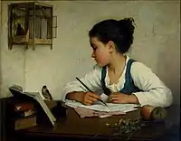 Niña escribiendo (Circa 1870), Museo de Victoria y Alberto.